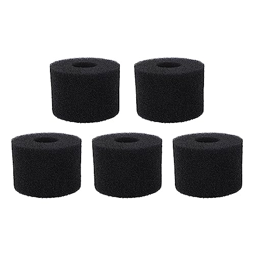 Bonbela 5pcs Pool Filterschwamm PU Schwamm Schwarz Wiederverwendbares Waschbares Zylindrisches Simming Pool Filterschaum für Poolpumpe (#2) von Bonbela