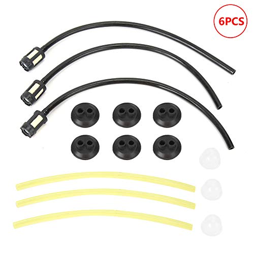 Bonbela 6pcs Kraftstoffschlauchbaugruppe Trimmer Kraftstoffleitungsleitungsmontage Ersatzzubehör für Strimmer Rasenmäher von Bonbela