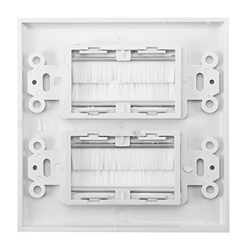 Bonbela Abdeckungsauslassmontage Plastik Anti -Staubbürste Kabel -Kabel Wandplattenanschluss Abdeckungsauslass Multimedia Panel Neue #1 (Doppelmund) von Bonbela