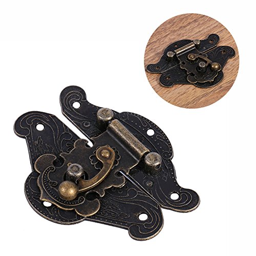 Bonbela Antike Retro Vintage Decorative Latch HaSp Pad Brust Schloss für Holzschmuckschachtel Xs (M 66 * 54 mm) von Bonbela