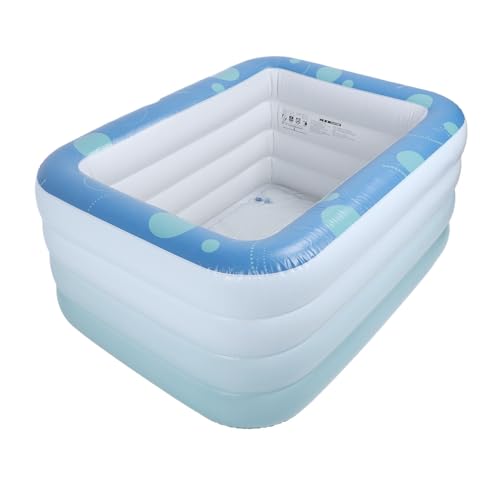 Bonbela Aufblasbares Schwimmbad Verdickter PVC Faltbar Tragbares Rechteck in Aufblasbares Pool für und Erwachsene in die Luft Jagen (1,4 m/4,6 Fuß) von Bonbela