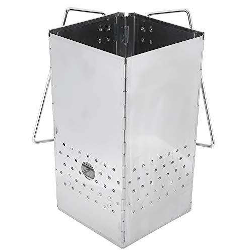 Bonbela Edelstahl Grill Grill Charcoal Faltbares Tragbarer Holzkohlebrennholz Herd für Camping Garden Outdoor von Bonbela