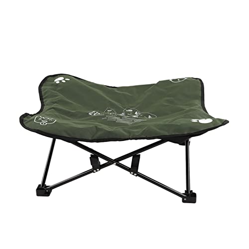 Bonbela Erhöhte Hundebettbeschwerte Hunde Kinderbetten Falten Faltbare Tragbare Aluminiumlegierungshalterung Weiche Kissen Hundebettenbetten für Outdoor Camping (OD grün) von Bonbela