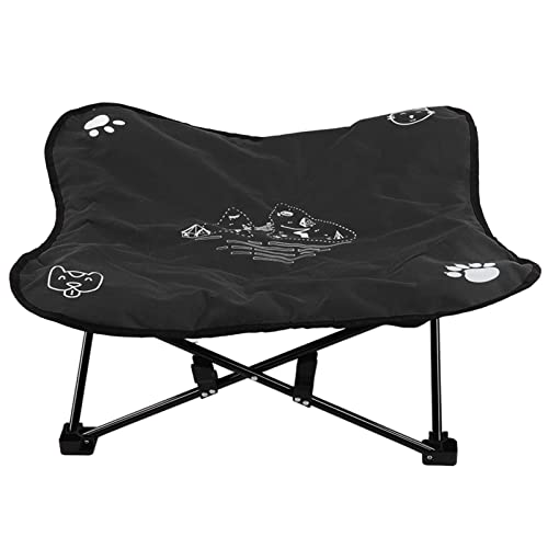 Bonbela Erhöhte Hundebettbeschwerte Hunde Kinderbetten Falten Faltbare Tragbare Aluminiumlegierungshalterung Weiche Kissen Hundebettenbetten für Outdoor Camping (Schwarz) von Bonbela