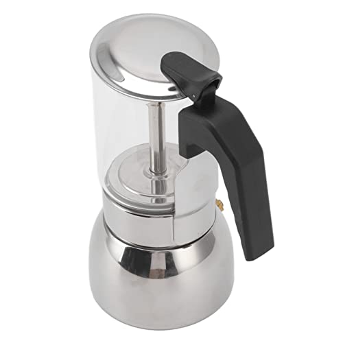 Bonbela Glaspopf Edelstahl Hitzebeständiger Tragbarer Klassischer Italienischer Kaffeemaschine für Zuhause und Café (200 ml) von Bonbela
