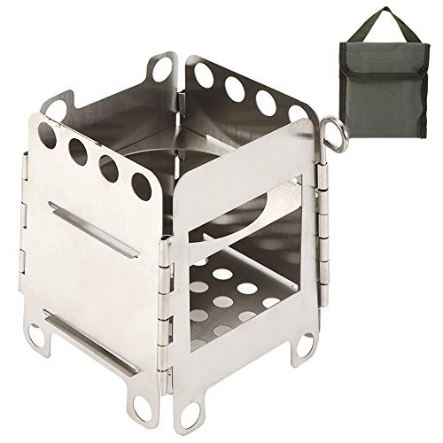 Bonbela Grillofen Tragbarer Edelstahl Klappofen Holzbrennofen für Picknick Im Freien Grill Camping Wandern von Bonbela