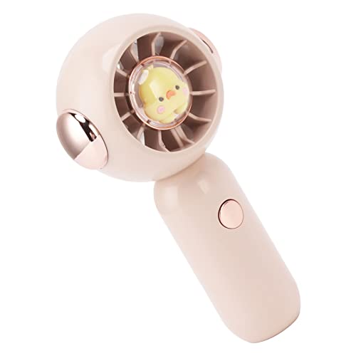 Bonbela Handheld -Pocket -Lüfter Tragbarer Lüfter USB Lade Tier Cartoon Muster Niedriger Geräusche Einstellbarer Handlüfter für Outdoor Reise (Rosa) von Bonbela