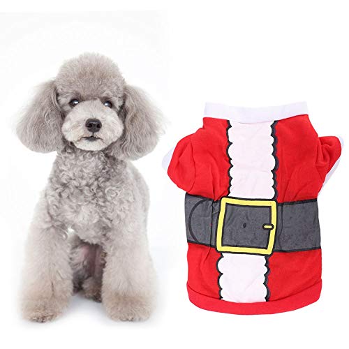 Bonbela Hunde Weihnachtskostüm Santa Haustier Kleidung Weich Bequeme Festliche Kleidung mit 2 Größen XS S für Hunde Katzen (Xs) von Bonbela