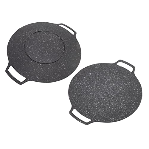 Bonbela Koreaner BBQ -Plattengrillgrill -Platten Barbecue Werkzeug Non Stab Kreisförmige Bratpfanne für Haus Im Freien Im Freien (Gastyp 33 cm) von Bonbela