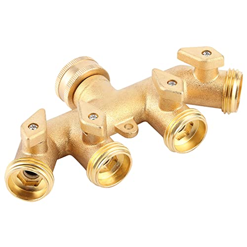Bonbela Messinggartenschlauch -Adapter 4 - Schlauch Splitterschlauch Adapter Kugelventil Wasser Wasserhahn Ventilanschluss von Bonbela