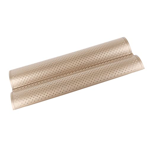 Bonbela Pfanne 2 Slots Nicht -Stall -Lebensmittel Kohlenstoffstahl Perforated Design Französisch Backpfanne für Home von Bonbela