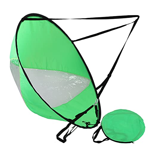 Bonbela Polyester TAFT Langlebiger Klappkajak Windsegel Transparent Fenster Kanu Windsegel Boot Wassersportzubehör (Grün) von Bonbela