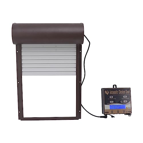 Bonbela Solar Angetriebener Automatischer Hühner -Coop -Tür Hähnchen Türöffner mit Lichtsensor Timer Fernbedienung (Braun) von Bonbela