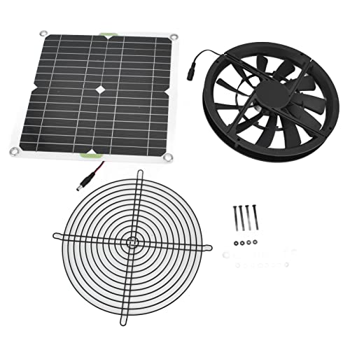 Bonbela Solar Angetriebener Greenhouse -Lüfter Solar Panel Lüfter Kit 12V 100W wasserdichte Abluftventilator mit Metallschutznetz für Hühnchen -Stallschuhe Haustierhaus von Bonbela