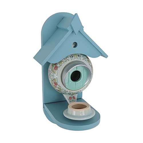 Bonbela Teekanne Vogelhaus Vogelfutterhäuschen für Garten Im Freien Cyan Wild Bird Feeder Trinker von Bonbela
