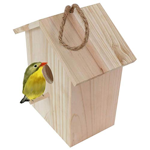 Bonbela Vogelfutterleiner Vogelhahn Vogelhaus 23 * 20 * 13 Vogelhaus Vogelfutterhäuter Holz Hanging Nist Box Outdoor Fenster Käfig mit Saugnäpfeln (A) von Bonbela
