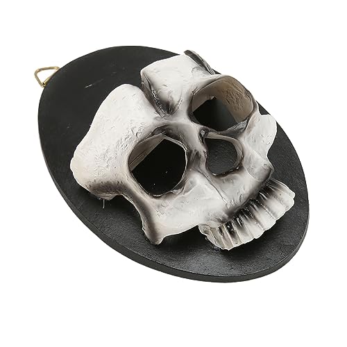 Bonbela Wallschädelkerzenhalter Stabiler Harz Reichhaltiger Details Hängende Haken Skelett Candlestick Halter für Partydekoration von Bonbela
