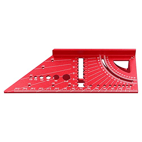Bonbela Winkelwerkzeug für Messwinkel 18 × 10 × 7 Holzbearbeitungsgröße Messung Lineal Aluminiumlegierung Mitre 45 90 Grad Winkel Messwerkzeug Messwerkzeuge für die Holzbearbeitung Messung von Bonbela