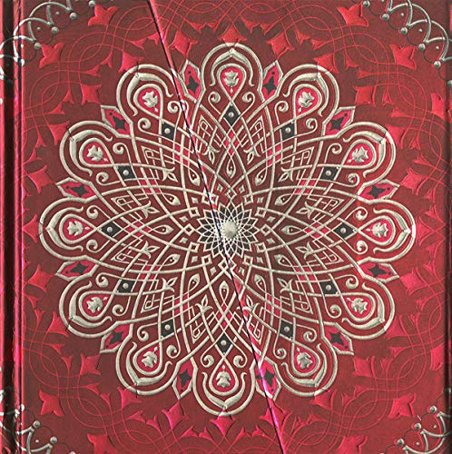 Boncahier 104011 Notizbuch 17.5 x 17.5 cm, 144 Seiten, blanco, Mandalas Motiv, rot/silber von Boncahier