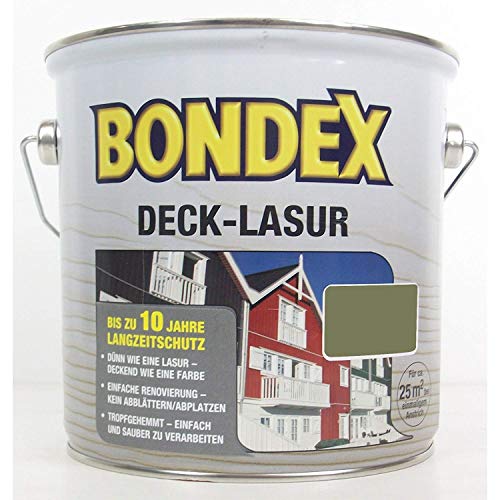 2 x 2,5 L Bondex Deck-Lasur 557 Schilfgrün, Matt 5 Liter von Bondex