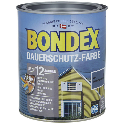 BONDEX Dauerschutz-Farbe, 0,75 l, taubenblau von Bondex