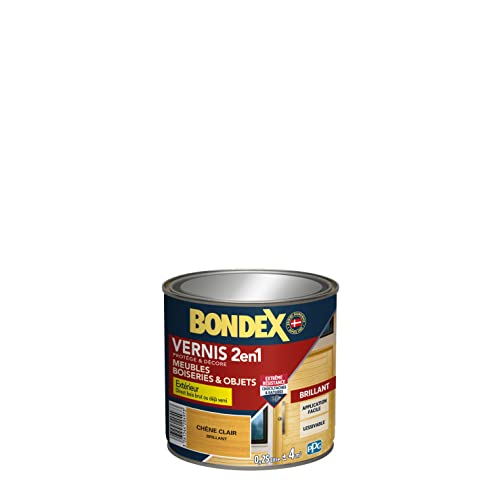 BONDEX - Lack – schützt und verschönert das Holz – glänzend – 0,25 l – Eiche hell von Bondex