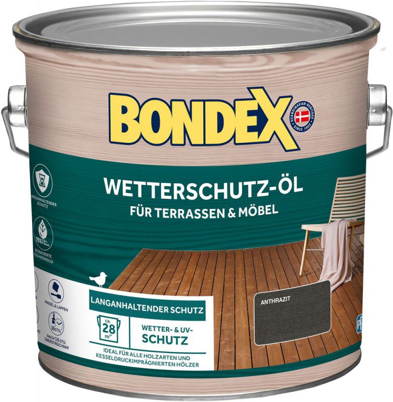 BONDEX WETTERSCHUTZ-ÖL ANTHRAZIT 2,5 L - 466126 von Bondex
