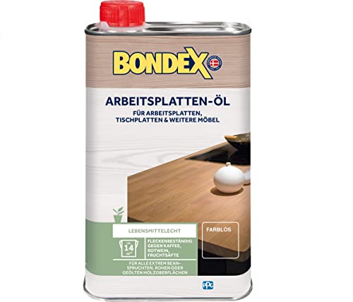 Bondex Arbeitsplatten Öl 0,25l | Lebensmittelecht | Holzöl für Arbeitsplatte | Möbelöl auf Basis pflanzlicher Rohstoffe von Bondex
