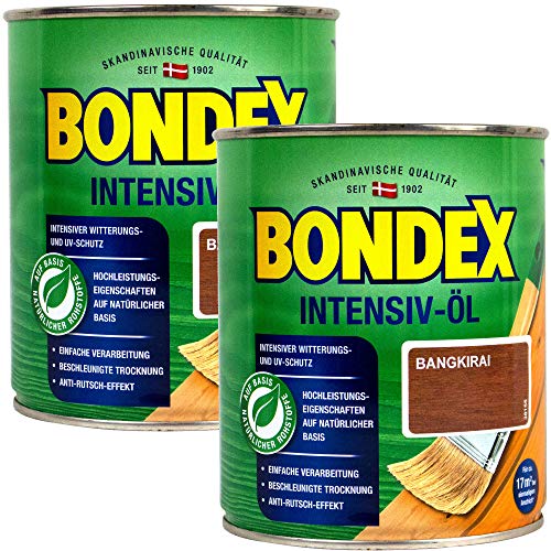 Bondex Bangkirai Intensiv Öl, 1,5 Liter - sprühbares Schutz- und Pflegeöl für Innen und Aussen, Gartenmöbel und Terrassenöl von Bondex