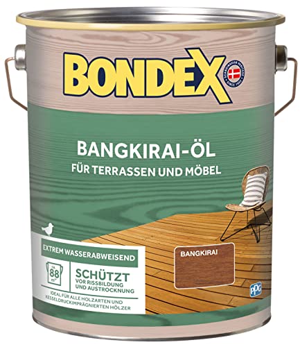 Bondex Bangkirai Öl - Holzöl - Natürliche Eigenfärbung - Witterungsbeständigkeit - UV-Schutz - Wasserabweisend - 88M² - 4 L von Bondex