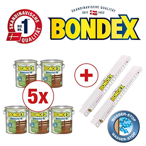 Bondex BigPack XXL 5x Bangkirai Öl Bangkirai 4,00l 329611 + 2 x Bondex Zollstock Bondex BigPack XXL 5x Bangkirai Öl Bangkirai 4,00l 329611 + 2 x Bondex Zollstock von Bondex