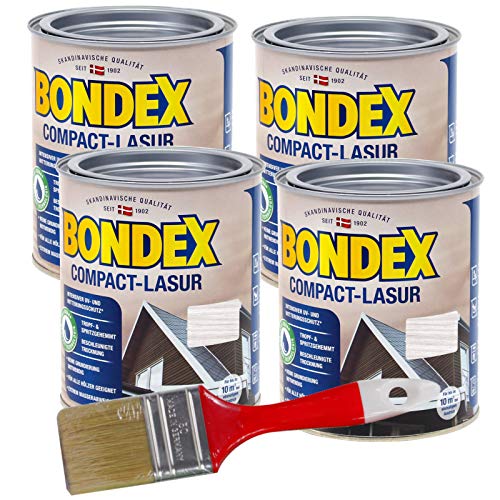 Bondex Compactlasur 2in1 Holzlasur 3L zum sprühen und streichen (Weiß) von Bondex