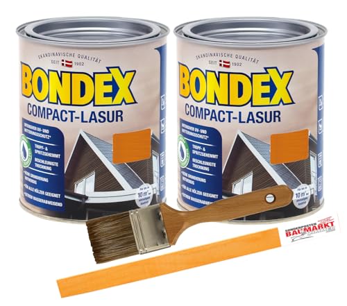 Bondex Compactlasur 2in1 Holzlasur oregon pine 1,5L zum sprühen und streichen inkl. Pinsel und Rührstab Bondex Compactlasur 2in1 Holzlasur oregon pine 1,5L zum sprühen und streichen inkl. Pinsel und Rührstab von Bondex
