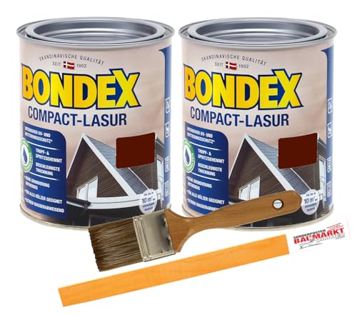 Bondex Compactlasur 2in1 Holzlasur rio palisander 1,5L zum sprühen und streichen inkl. Pinsel und Rührstab von Bondex