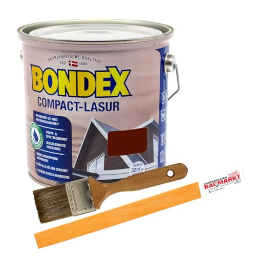 Bondex Compactlasur 2in1 Holzlasur rio palisander 2,5L zum sprühen und streichen inkl. Pinsel und Rührstab von Bondex