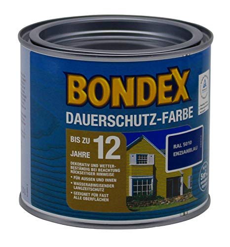 Bondex Dauerschutz Farbe, 0,5 Liter in Enzianblau von Bondex