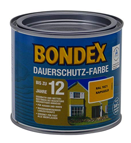 Bondex Dauerschutz Farbe, 0,5 Liter in rapsgelb RAL 1021 von Bondex