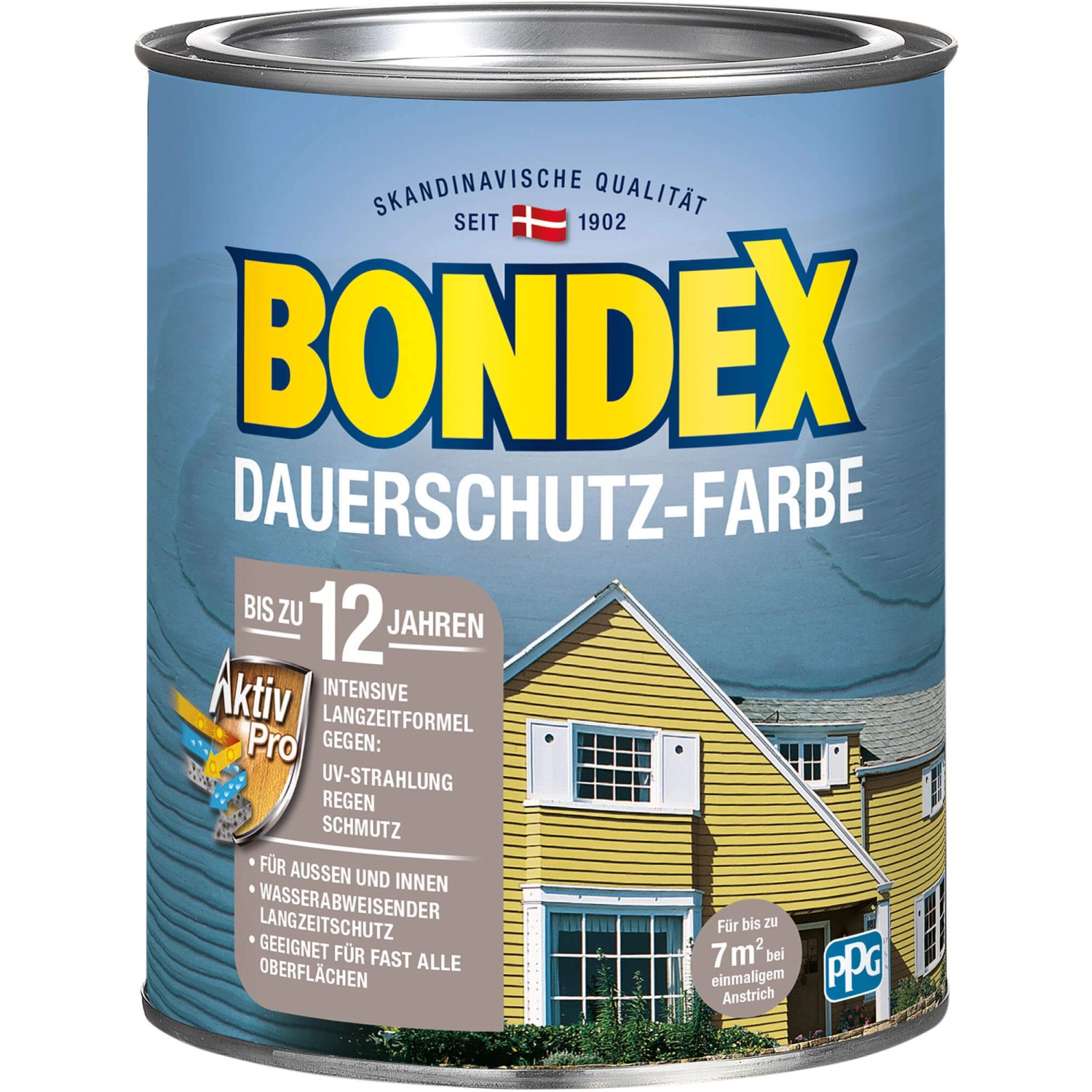 Bondex Dauerschutz-Farbe Ozean Blau seidenglänzend 750ml von Bondex