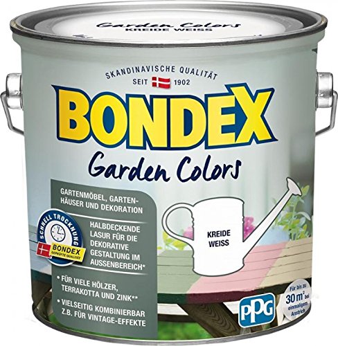 Bondex Garden Colors Holzlasur kreideweiss 2,5L Farblasur Holz Lasur von Bondex