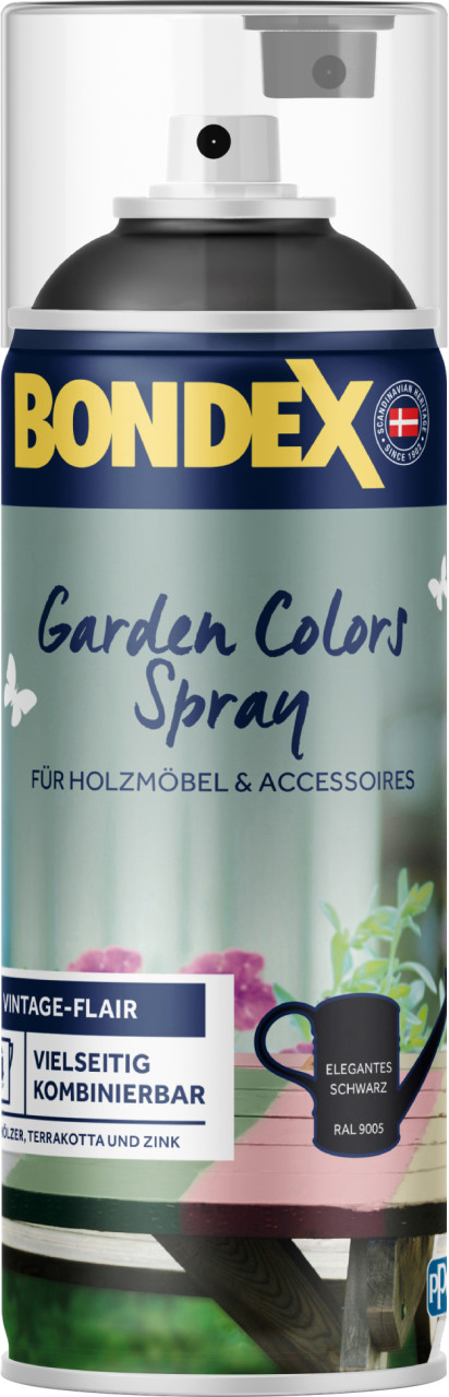 Bondex Garden Colors Spray Elegantes Schwarz (RAL 9005) 400 ml von Bondex