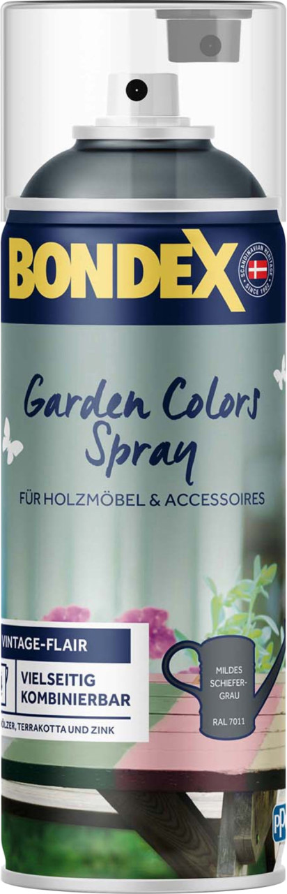 Bondex Garden Colors Spray Mildes Schiefergrau (RAL 7011) 400 ml von Bondex