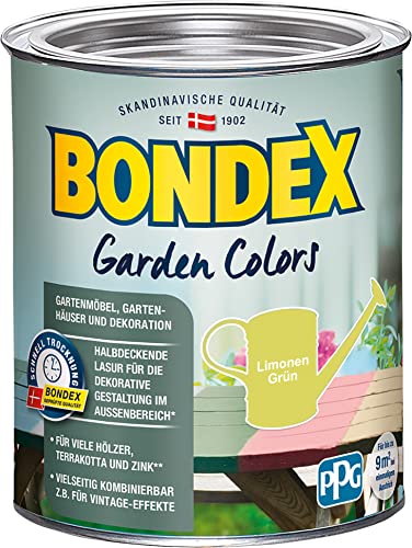 Bondex Garden Colors Limonen Grün 0,75 L für 9 m² | Halbdeckende Farbe | Vintage-Flair | Dekorative Holzfarbe | seidenmatt | Holzlasur von Bondex