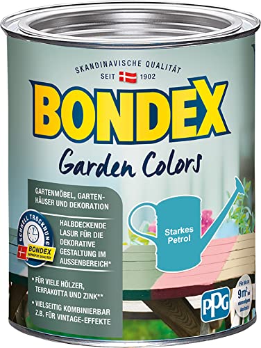 Bondex Garden Colors Starkes Petrol 0,75 L für 9 m² | Halbdeckende Farbe | Vintage-Flair | Dekorative Holzfarbe | seidenmatt | Holzlasur Bondex Garden Colors Starkes Petrol 0,75 L für 9 m² | Halbdeckende Farbe | Vintage-Flair | Dekorative Holzfarbe | seidenmatt | Holzlasur von Bondex