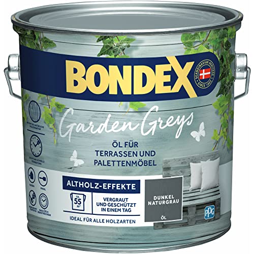 Bondex Garden Greys Öl Dunkel Naturgrau 2,5 L für 42,5 m² | Altholz-Effekt | Betont die natürliche Holzmaserung | Vergraut und schützt | Seidenglänzend | Holzlöl Bondex Garden Greys Öl Dunkel Naturgrau 2,5 L für 42,5 m² | Altholz-Effekt | Betont die natürliche Holzmaserung | Vergraut und schützt | Seidenglänzend | Holzlöl von Bondex