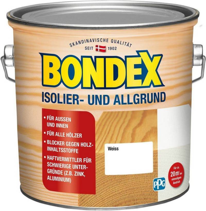 Bondex Haftgrund BONDEX Isolier- und Allgrund, Sperr- und Haftgrund, Größe 2,5 l, weiß, Wahlweise mit 0,75 l oder 2,5 l erhältlich von Bondex