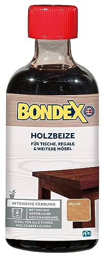 Bondex Holzbeize Buche 0,25 L für 4,25 m² | Intensive Färbung | Betont die natürliche Holzmaserung | Vorbehandlung | seidenmatt | Holzbeize | Holzpflege Bondex Holzbeize Buche 0,25 L für 4,25 m² | Intensive Färbung | Betont die natürliche Holzmaserung | Vorbehandlung | seidenmatt | Holzbeize | Holzpflege von Bondex