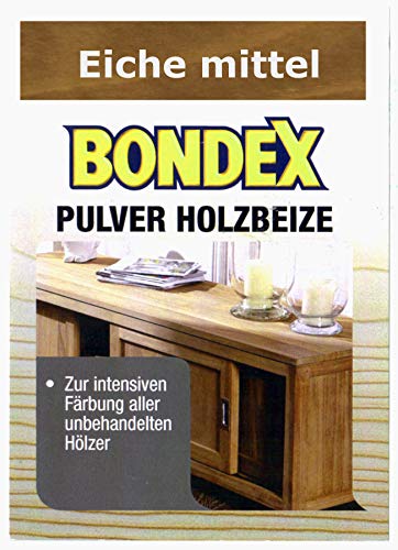 Bondex Holzbeize Pulverbeize Beutelbeize Beize auf Wasserbasis für Möbel 5er Pack (eiche mittel) von Bondex