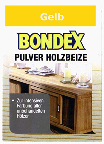 Bondex Holzbeize Pulverbeize Beutelbeize Beize auf Wasserbasis für Möbel 5er Pack (gelb) von Bondex