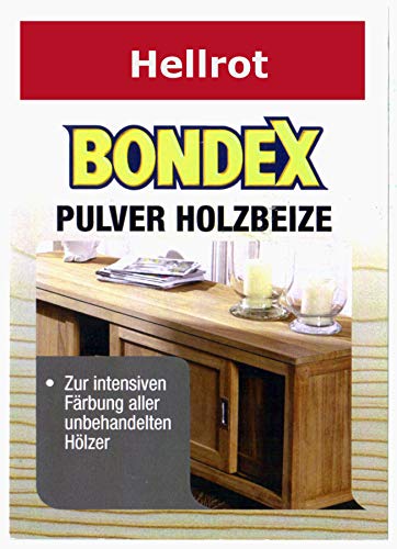 Bondex Holzbeize Pulverbeize Beutelbeize Beize auf Wasserbasis für Möbel 5er Pack (hellrot) von Bondex