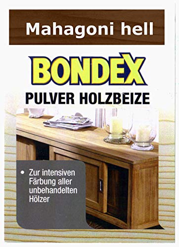 Bondex Holzbeize Pulverbeize Beutelbeize Beize auf Wasserbasis für Möbel 5er Pack (mahagoni hell) von Bondex